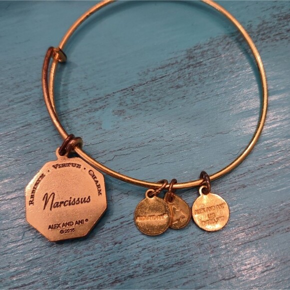 Alex and Ani Enamel Narcissus Flower Charm Bangle - Picture 4 of 6